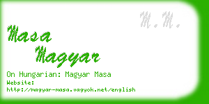masa magyar business card